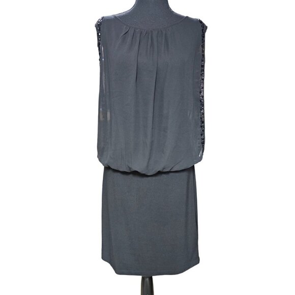 Scarlett Blouson Chiffon Sleeveless Black Mini Dress, Size 8 - Picture 1 of 10